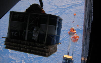 South Pole Mission: Parachute Drop of 352 Fuel Barrels Near Amundsen-Scott Station (November 2010)